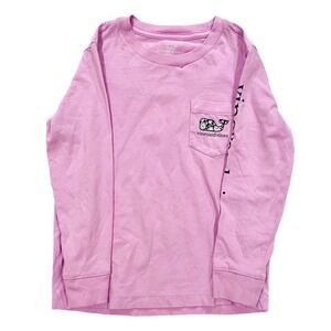 Vineyard Vines Kids Preppy Long Sleeve Floral Whale Lilac Shirt 4T